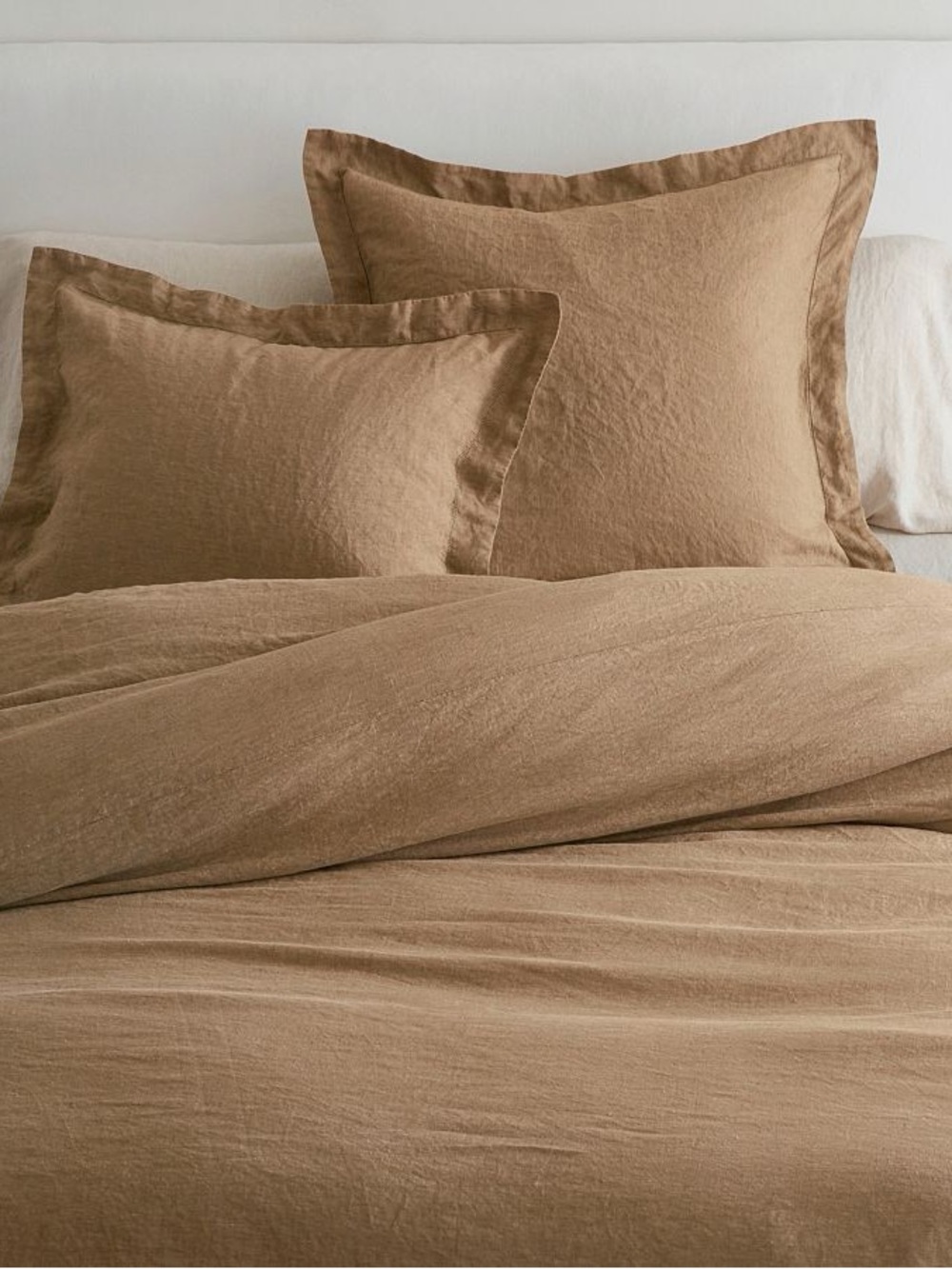 Pottery Barn Flax Linen Duvet King Cal Bronze Brown VGUC